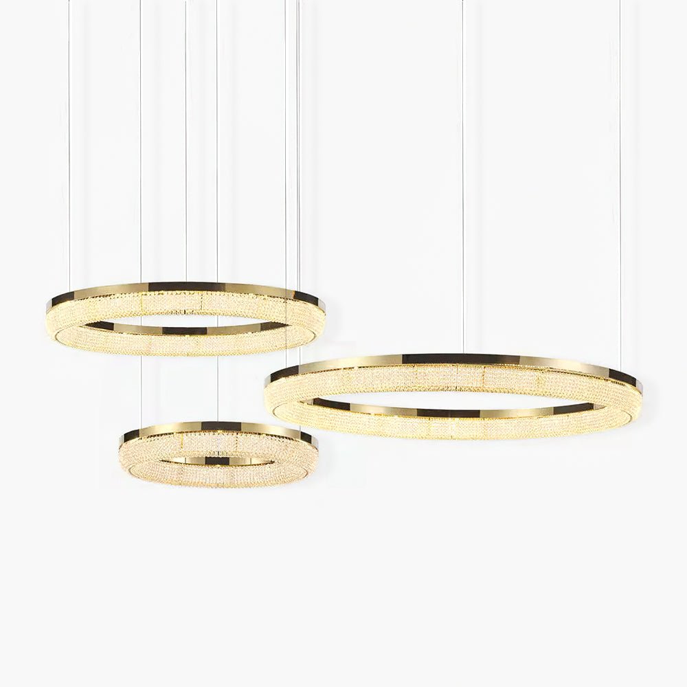 Round Ring Crystal Chandeliers - Blowlighting