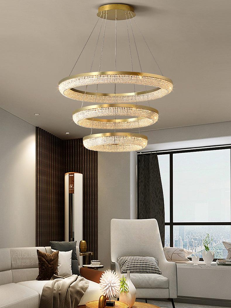 Round Ring Crystal Chandeliers - Blowlighting