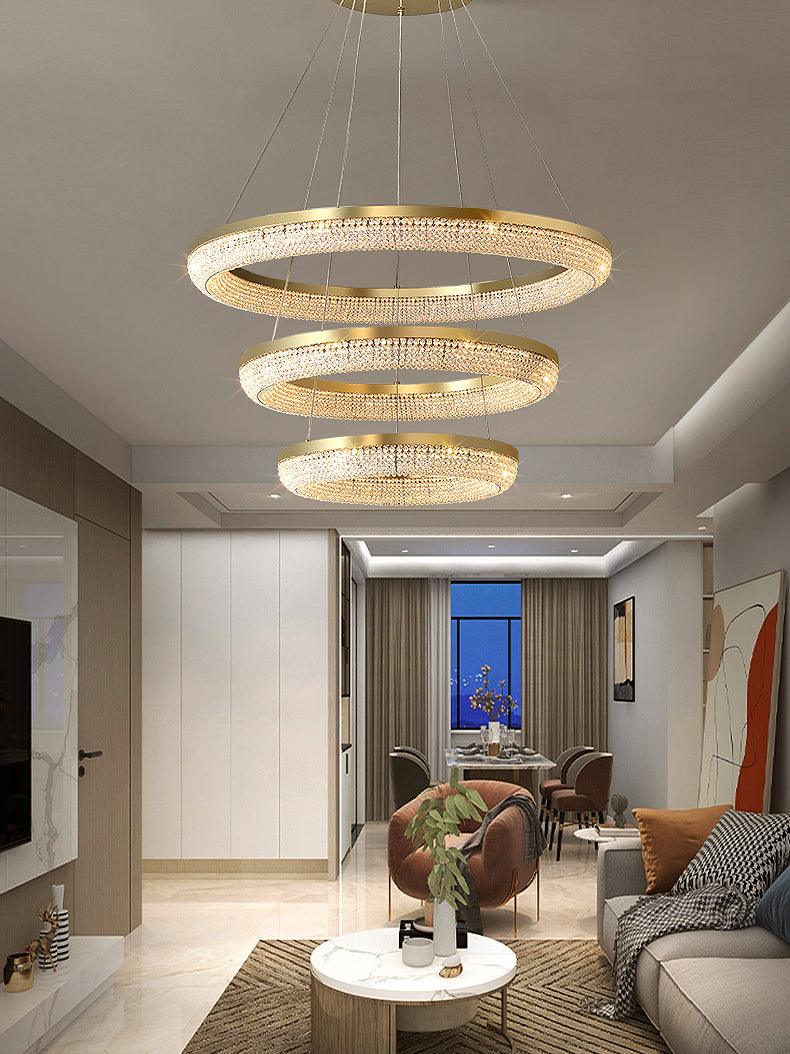 Round Ring Crystal Chandeliers - Blowlighting