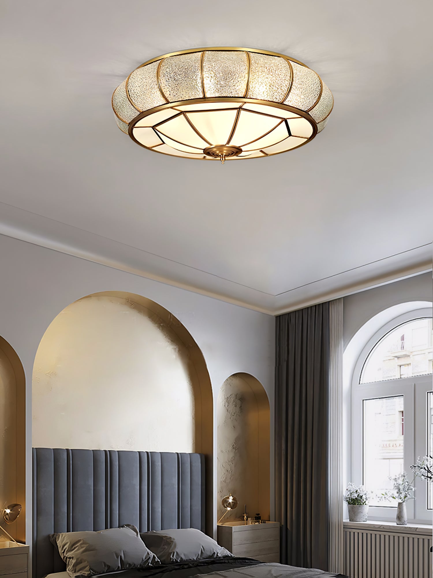 Round Textured Glass Ceiling Light - Blowlighting