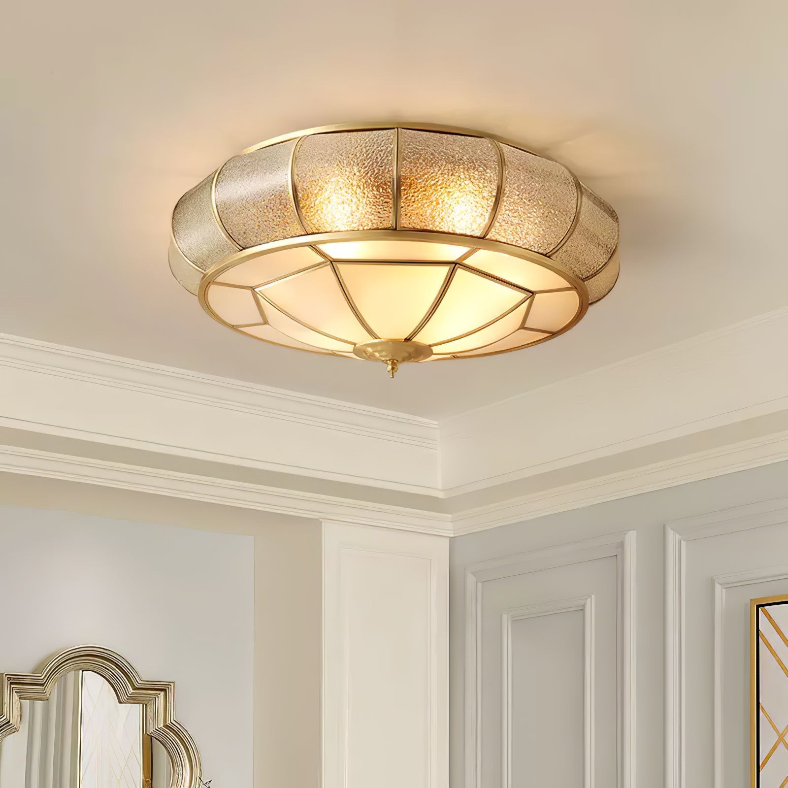 Round Textured Glass Ceiling Light - Blowlighting