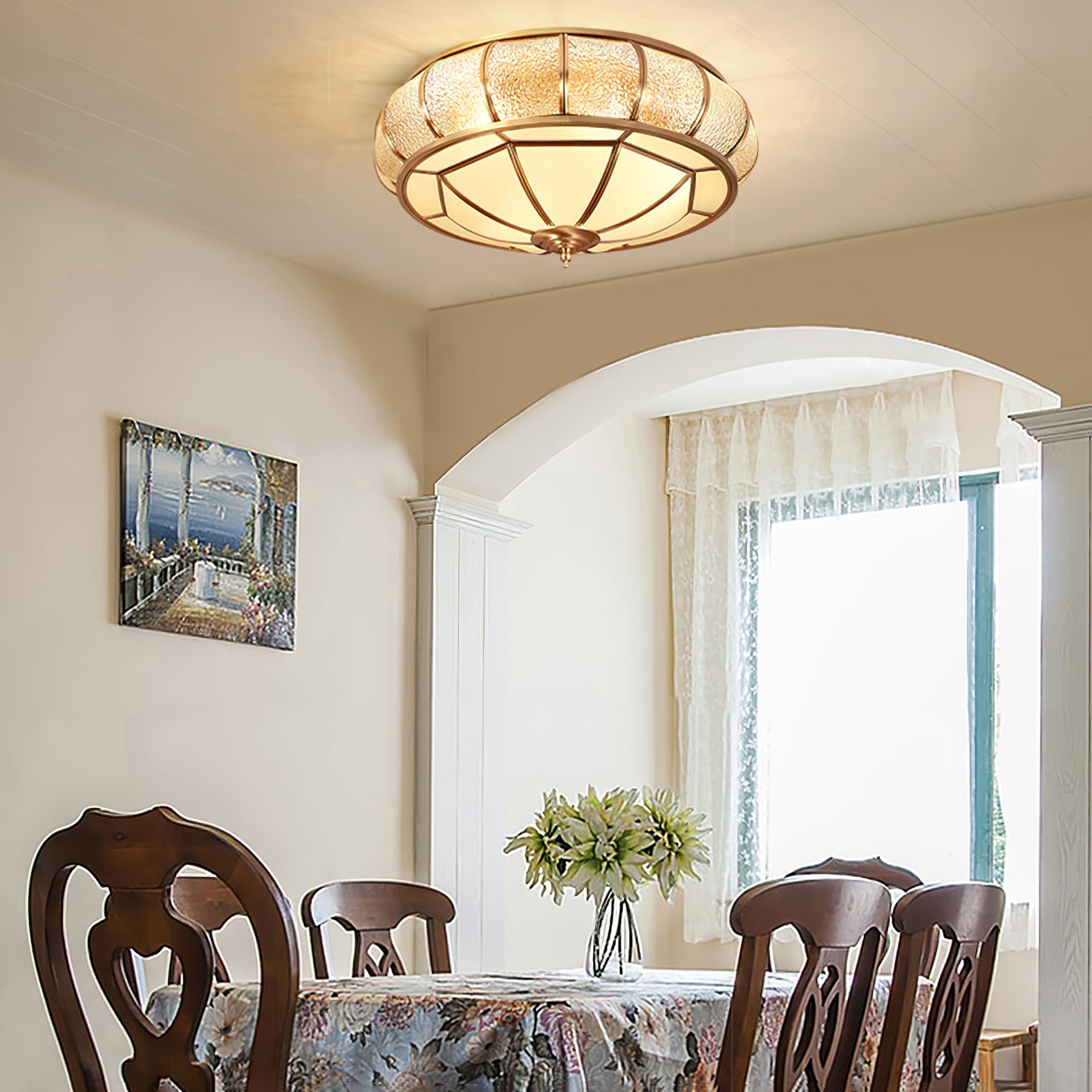 Round Textured Glass Ceiling Light - Blowlighting