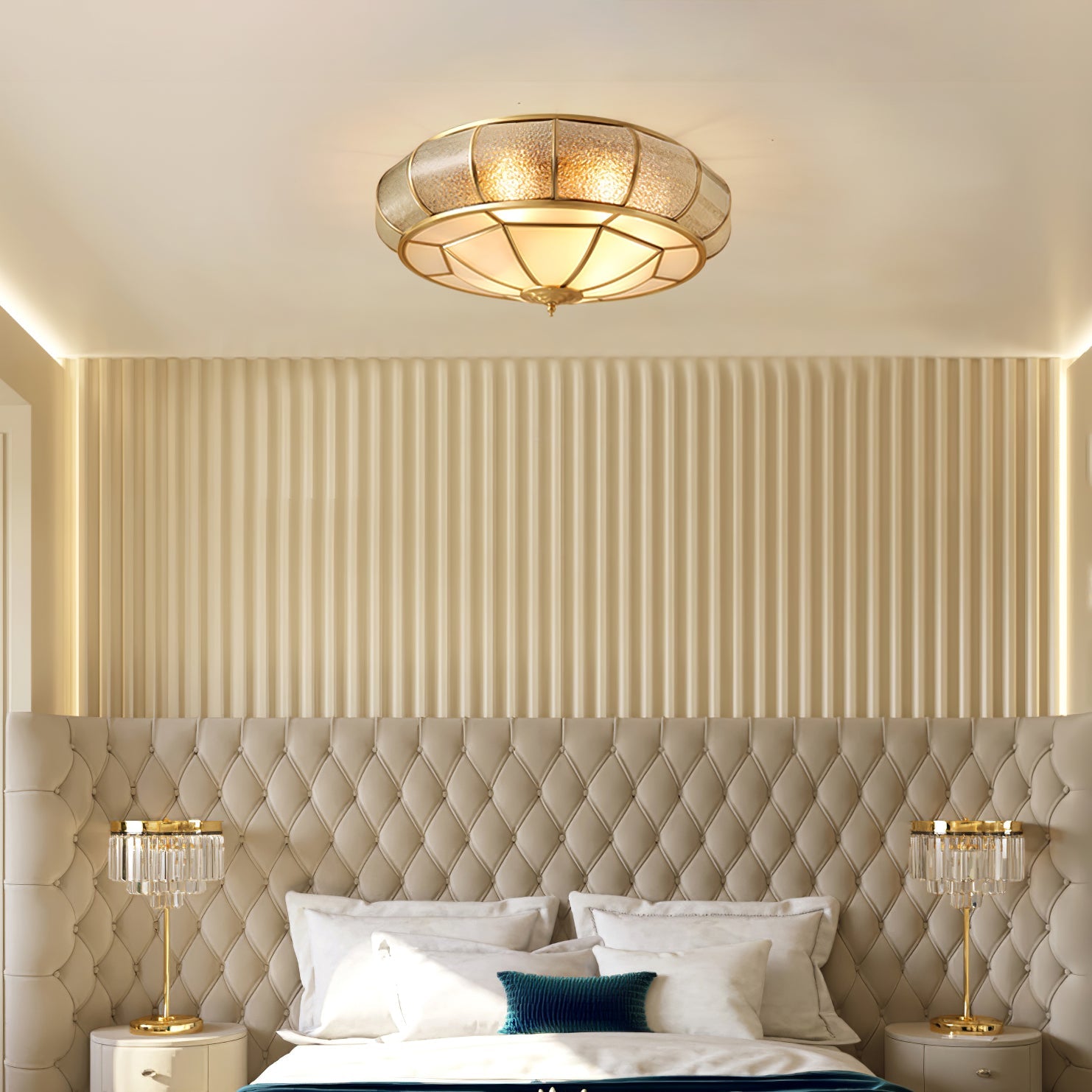 Round Textured Glass Ceiling Light - Blowlighting