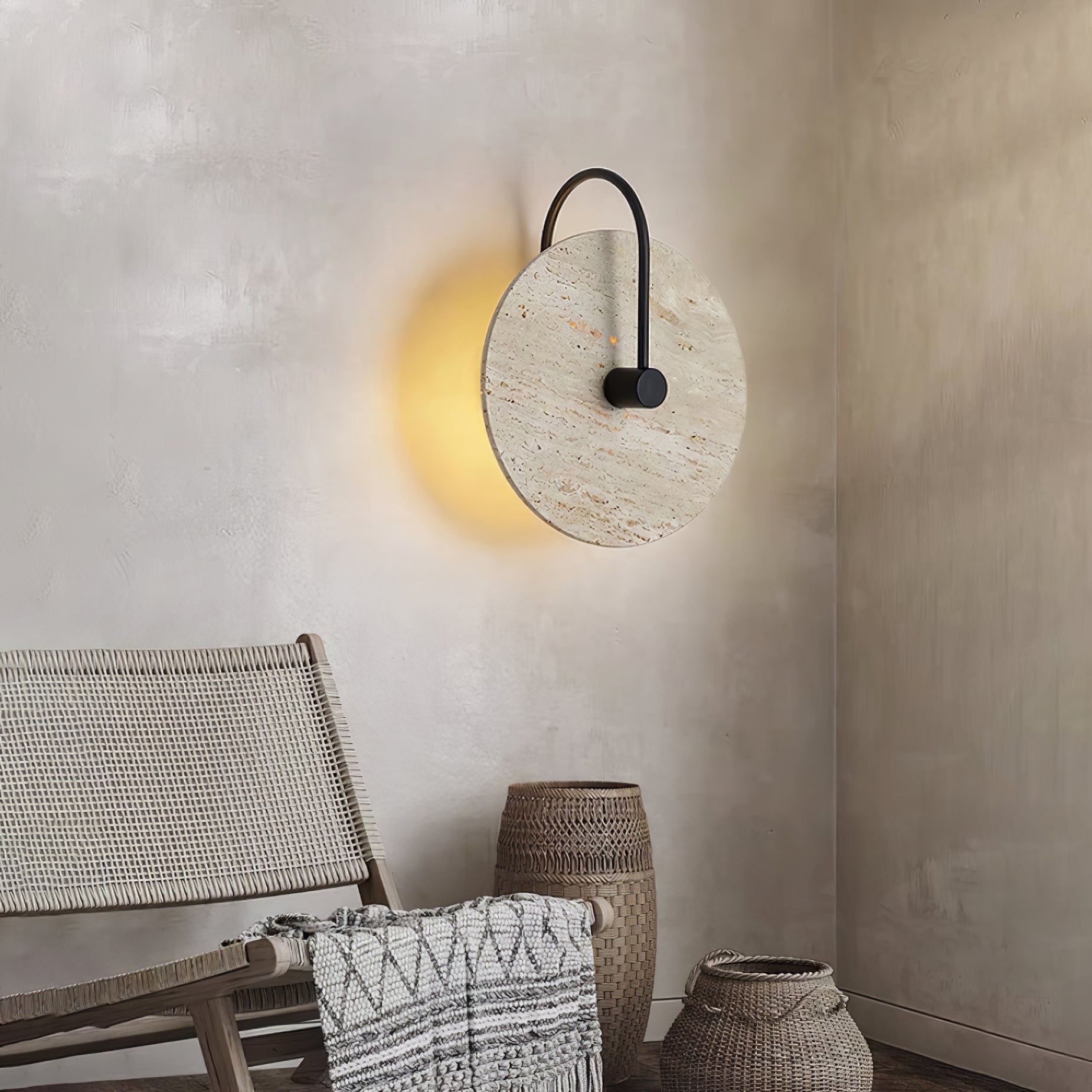 Kara Travertine Wall Light - Blowlighting