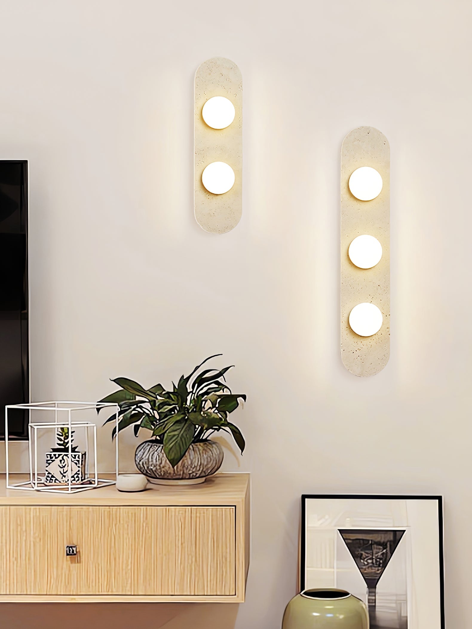 Zasoliel Minimalist Travertine Wall Light - Blowlighting