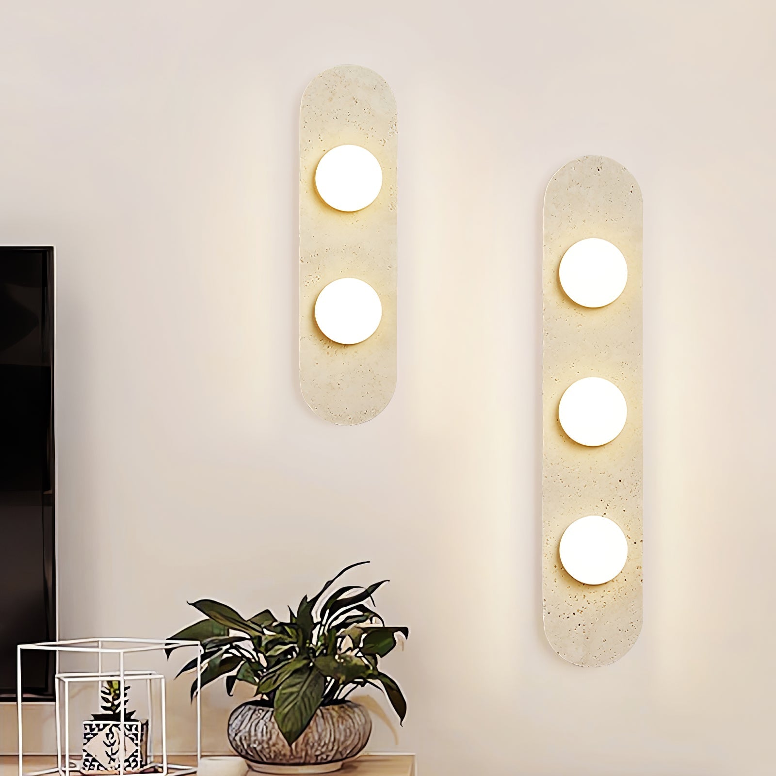 Zasoliel Minimalist Travertine Wall Light - Blowlighting