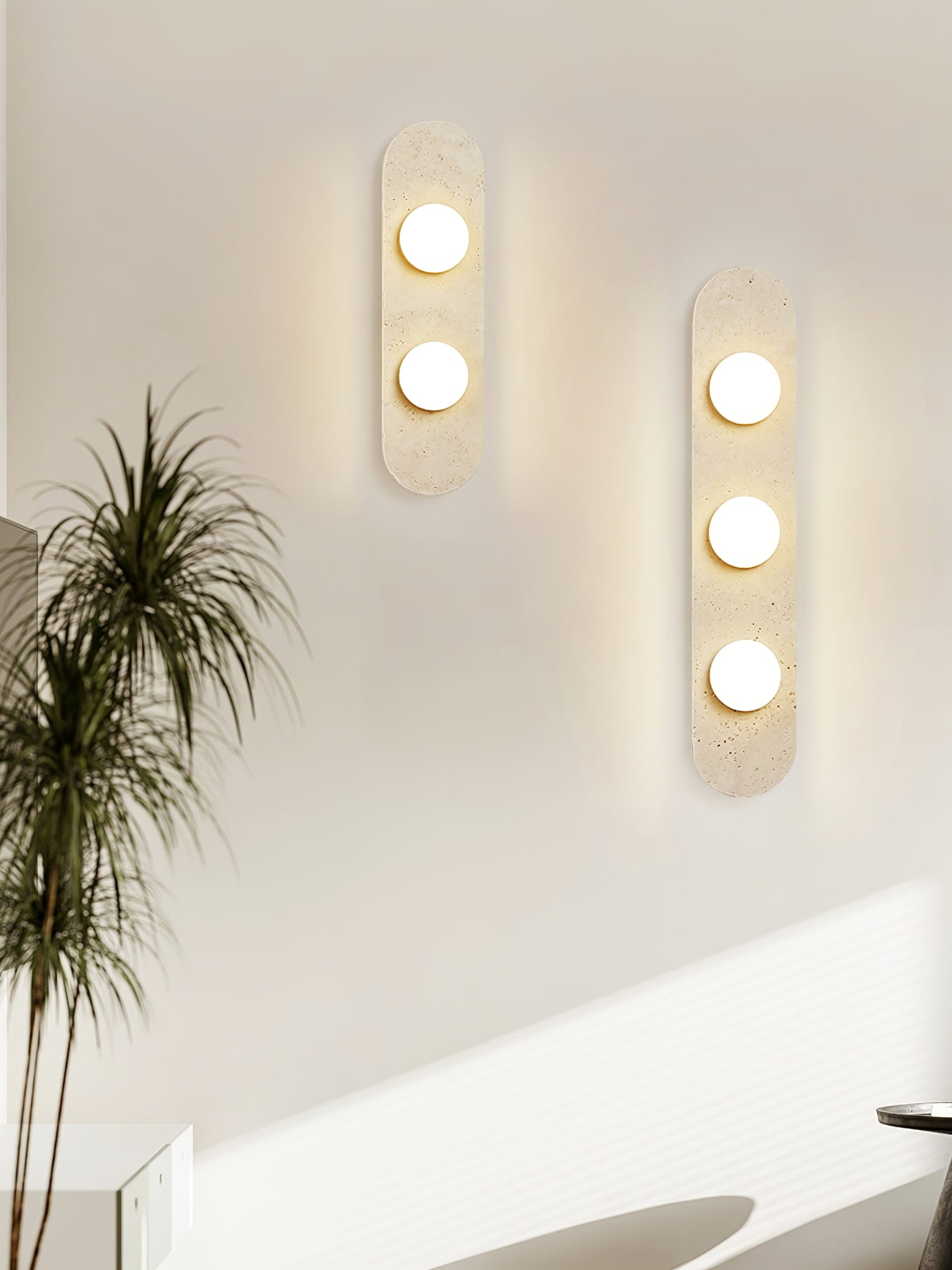 Zasoliel Minimalist Travertine Wall Light - Blowlighting
