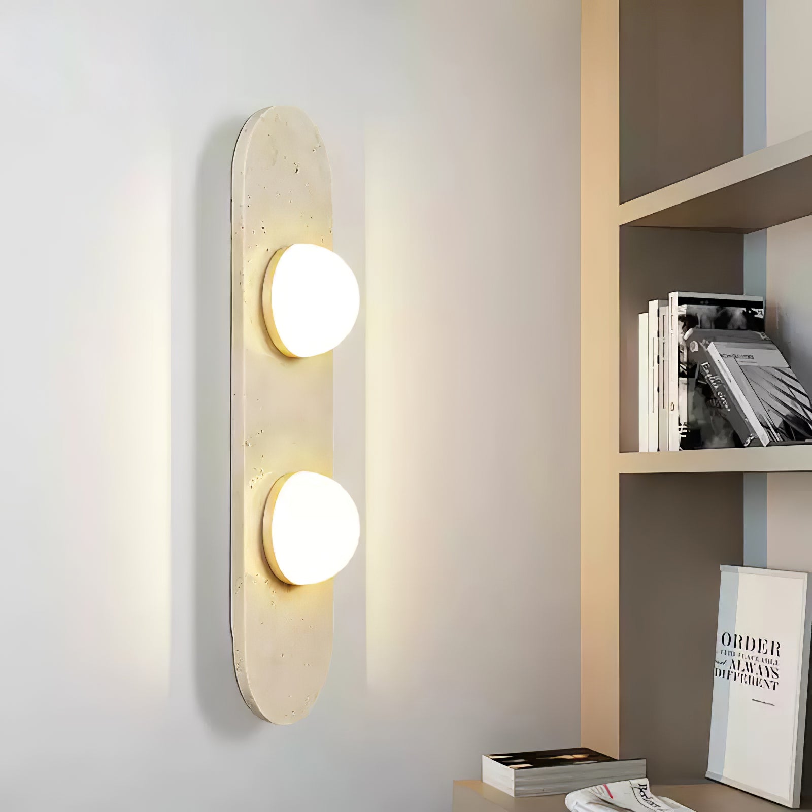 Zasoliel Minimalist Travertine Wall Light - Blowlighting