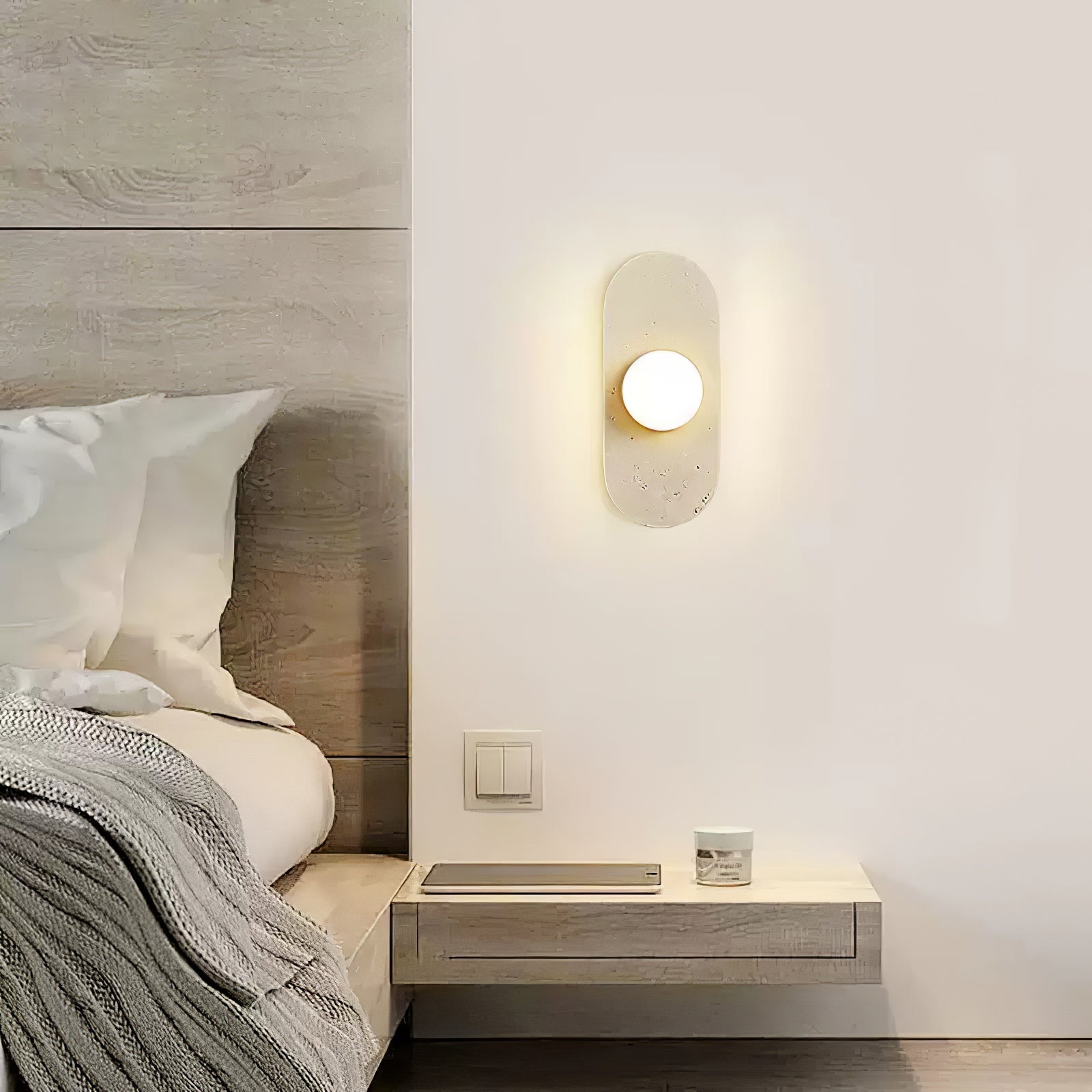 Zasoliel Minimalist Travertine Wall Light - Blowlighting