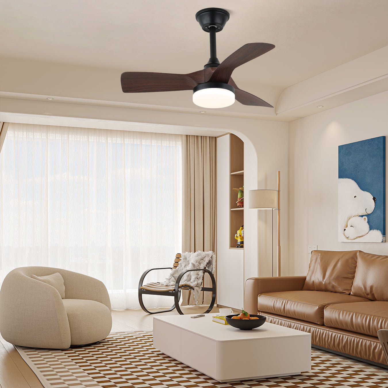 Orlen Minimalist Wood Ceiling Fan Light - Blowlighting