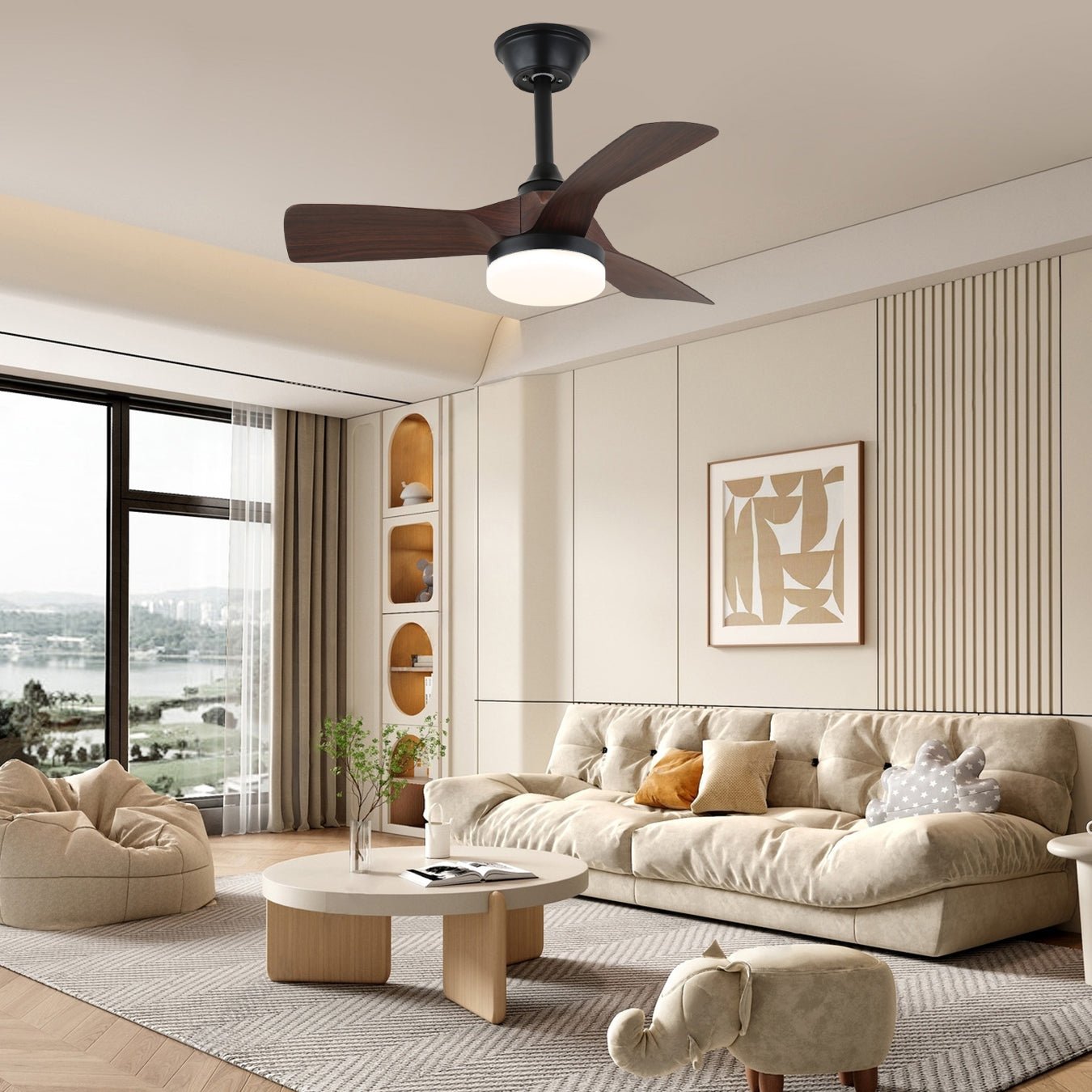 Orlen Minimalist Wood Ceiling Fan Light - Blowlighting