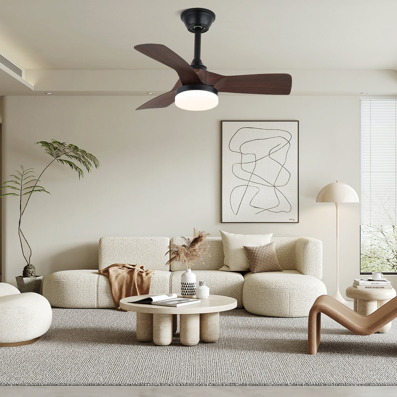 Orlen Minimalist Wood Ceiling Fan Light - Blowlighting