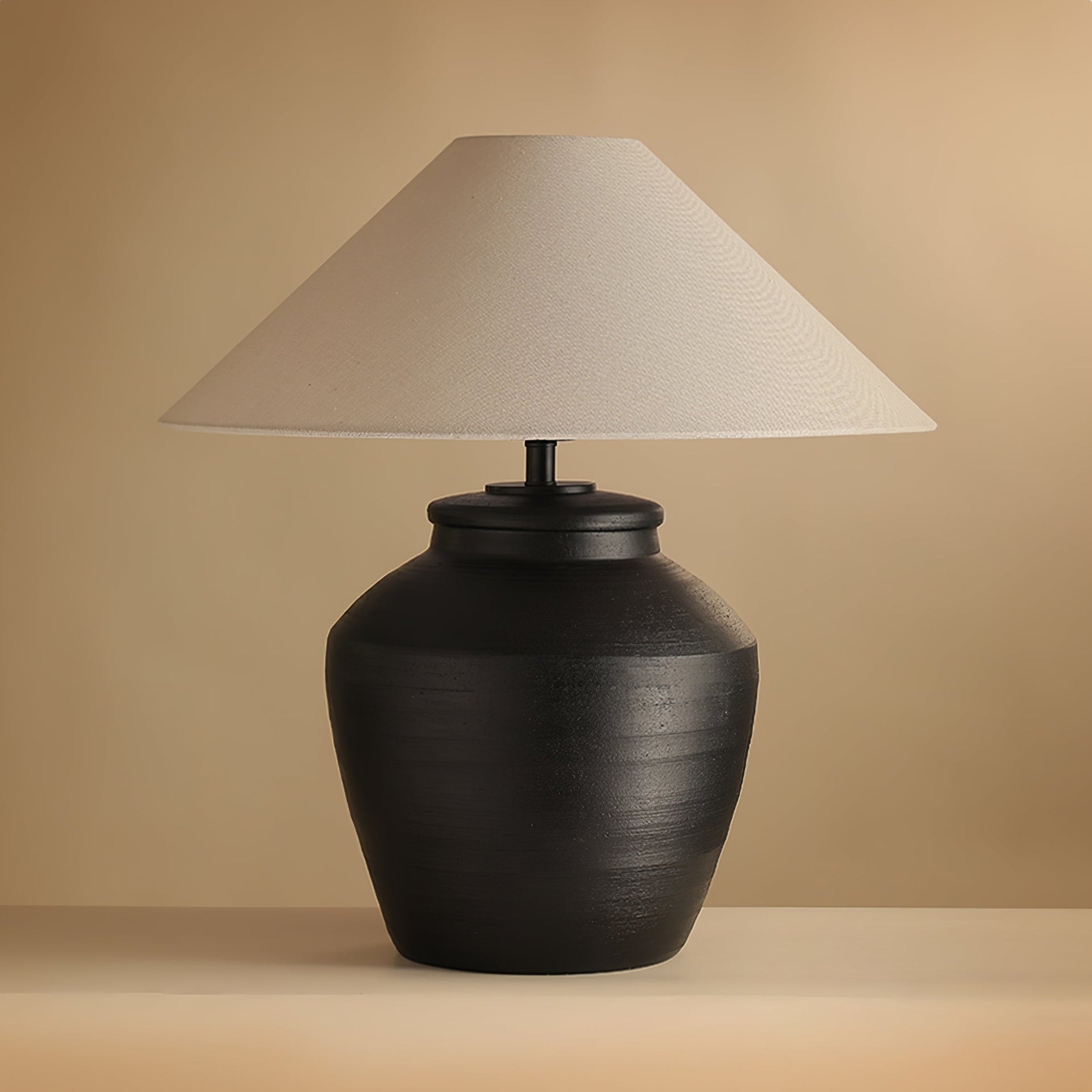 Rustic Black Ceramic Table Lamp - Blowlighting