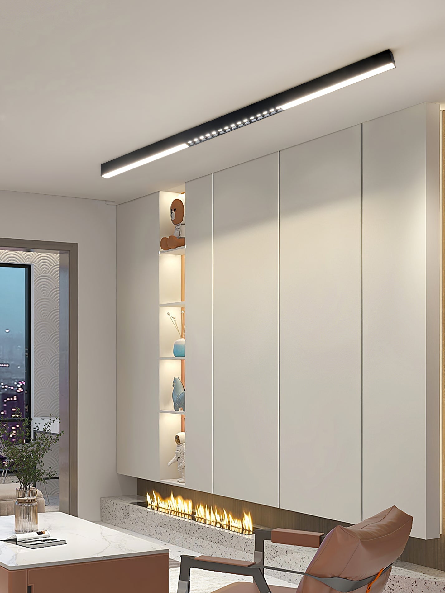 Line Modern Aluminum Floating Light - Blowlighting