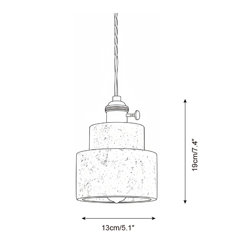 Sable Scandinavian Travertine Loop Pendant Light
