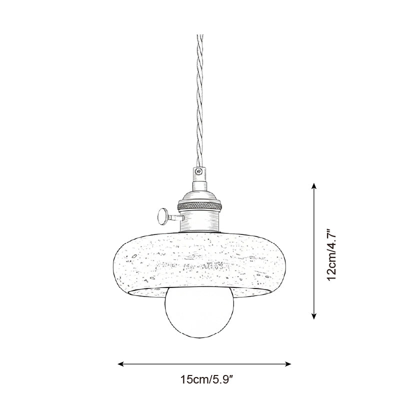 Sable Scandinavian Travertine Loop Pendant Light