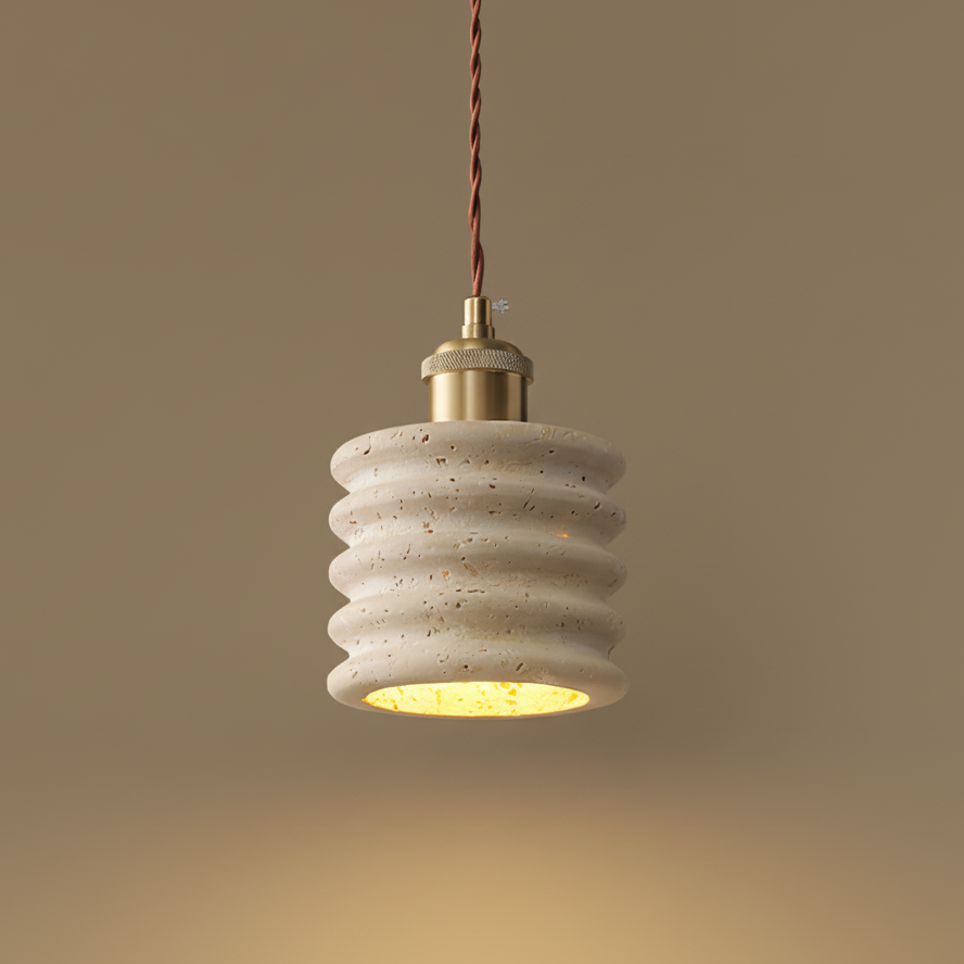 Sable Scandinavian Travertine Loop Pendant Light