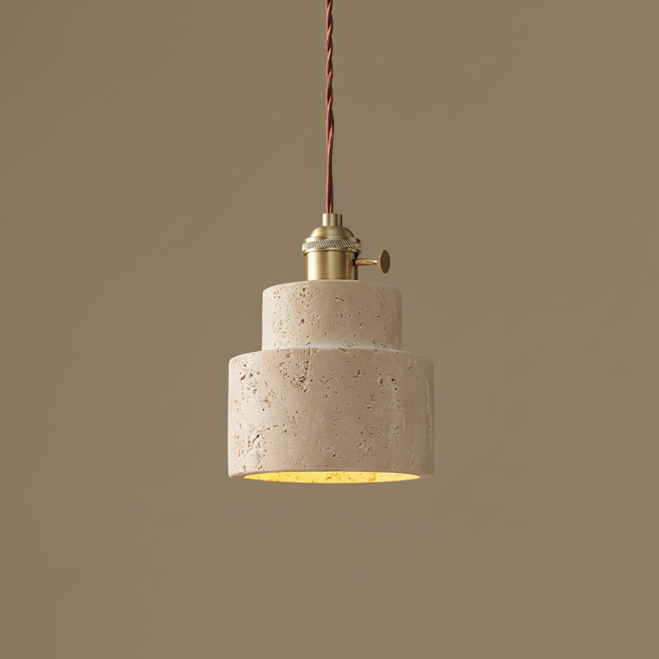 Sable Scandinavian Travertine Loop Pendant Light