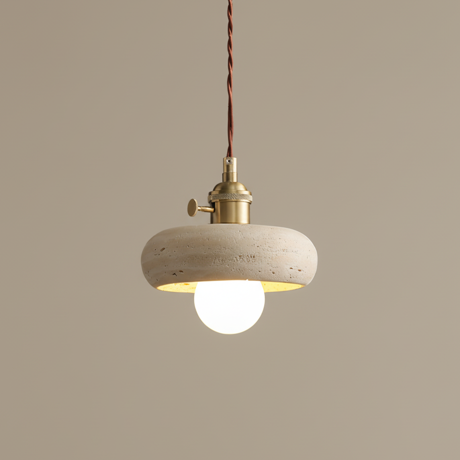 Sable Scandinavian Travertine Loop Pendant Light