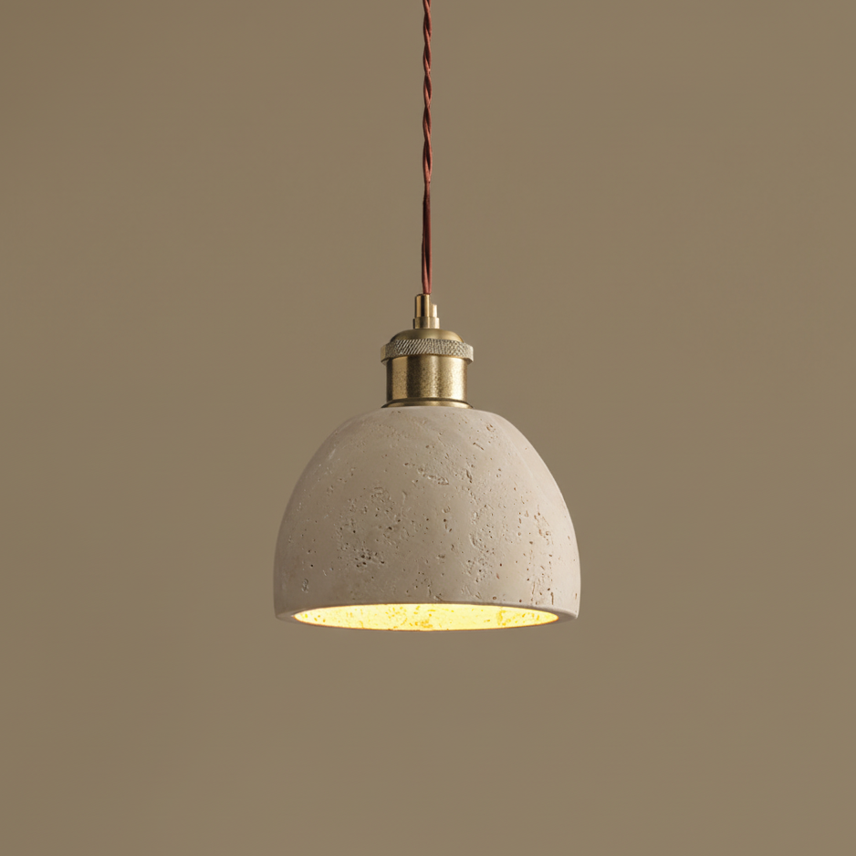 Sable Scandinavian Travertine Loop Pendant Light