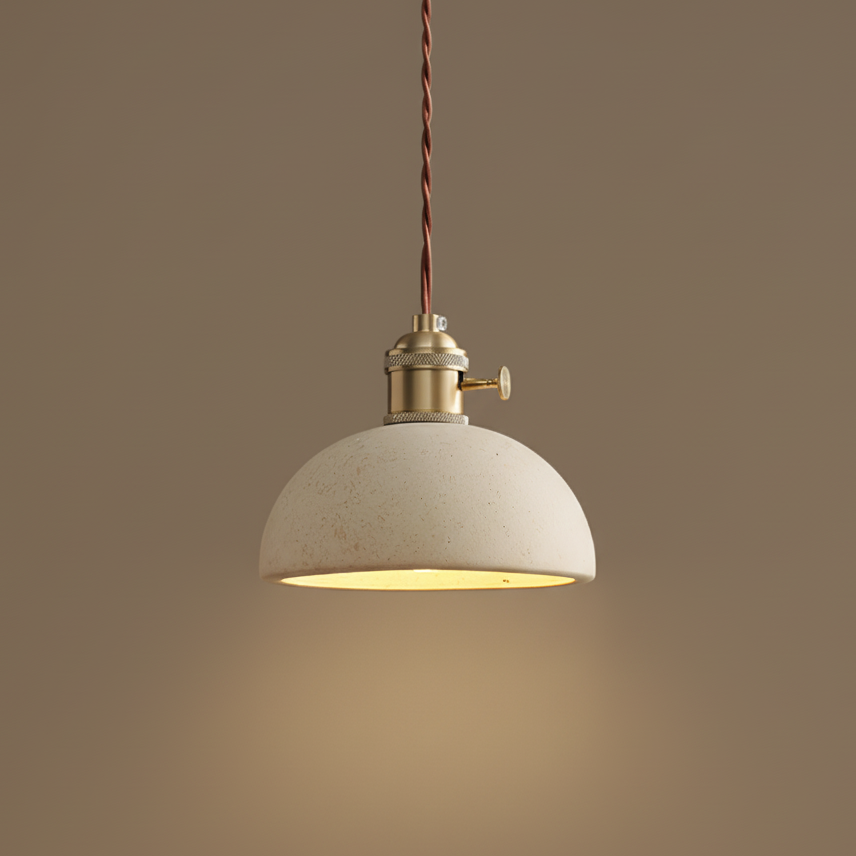 Sable Scandinavian Travertine Loop Pendant Light