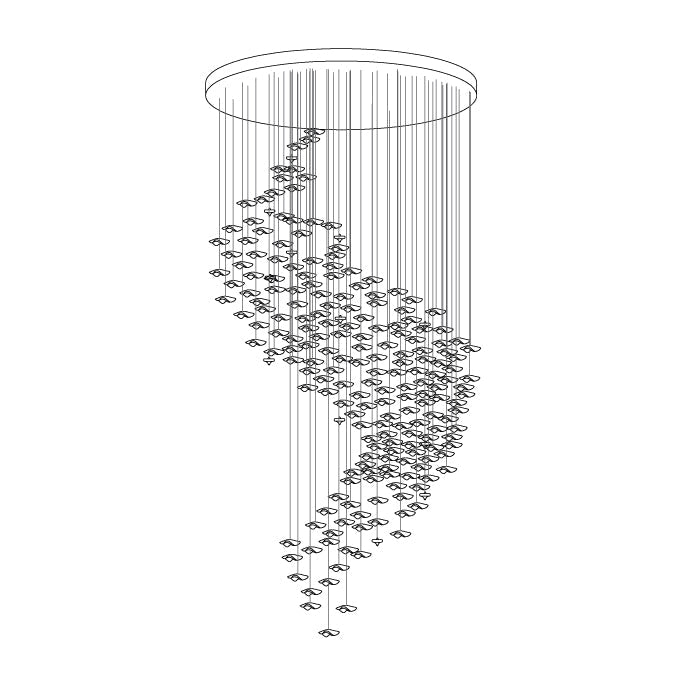 Nephele Crystal Leaf Chandelier - Blowlighting