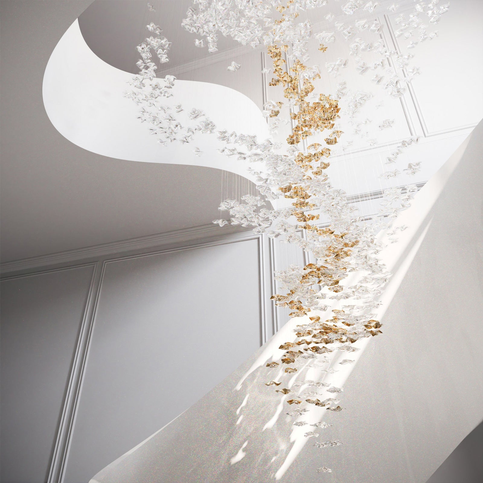 Nephele Crystal Leaf Chandelier - Blowlighting