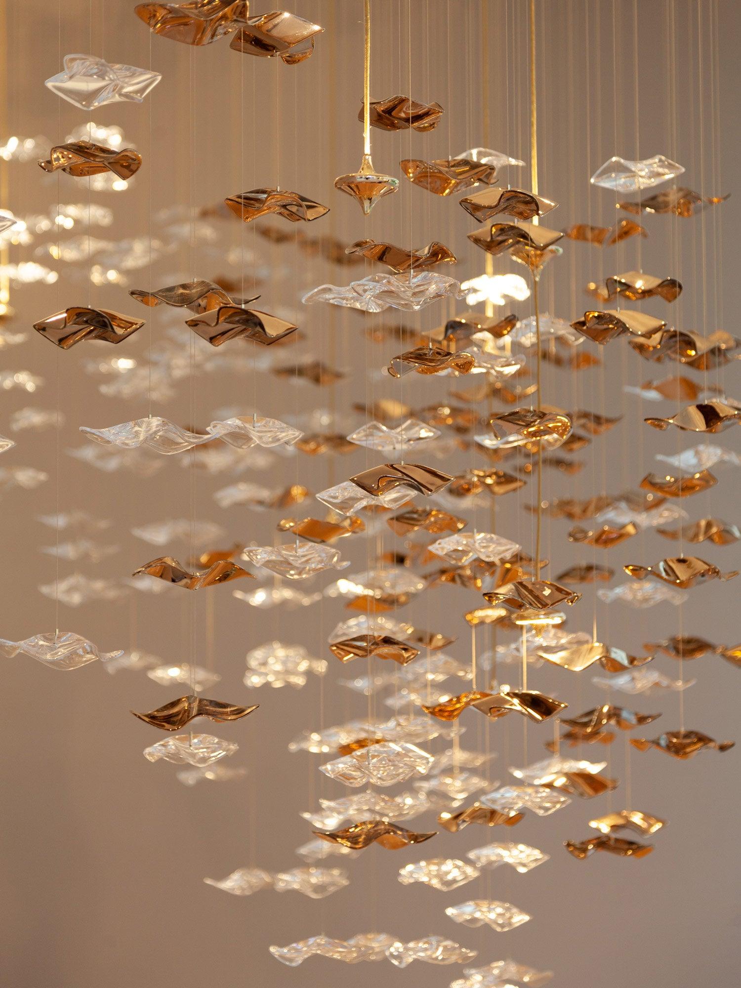 Nephele Crystal Leaf Chandelier - Blowlighting