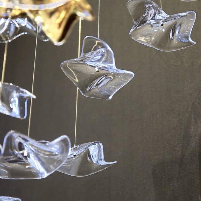 Nephele Crystal Leaf Chandelier - Blowlighting