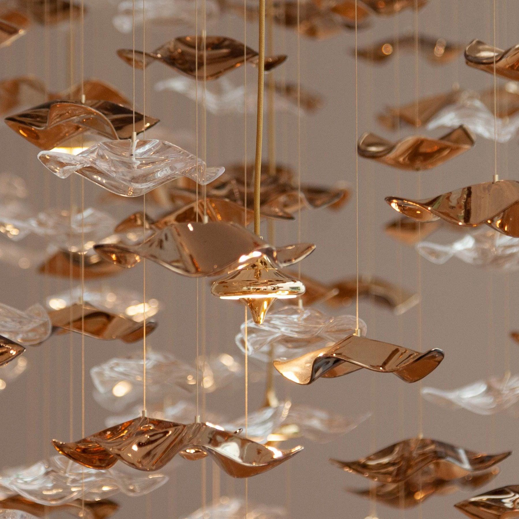 Nephele Crystal Leaf Chandelier - Blowlighting