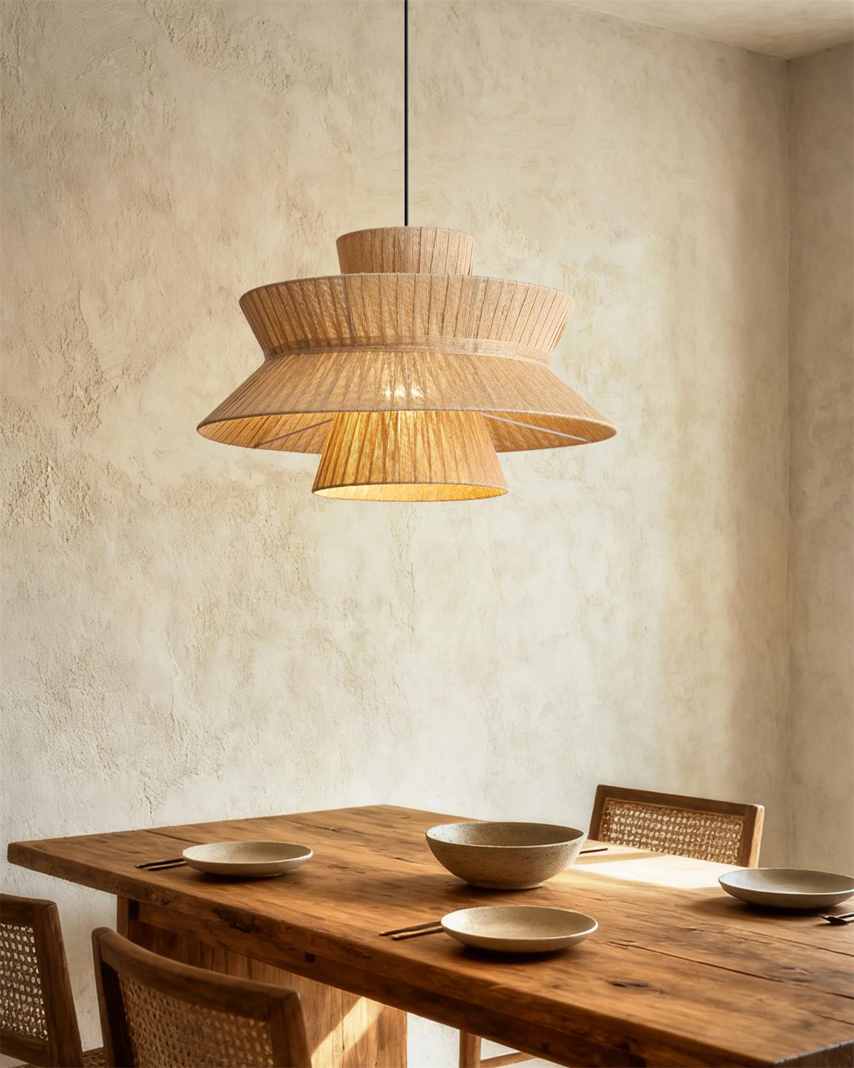 Satori Tiered Jute Cloth Pendant Lamp