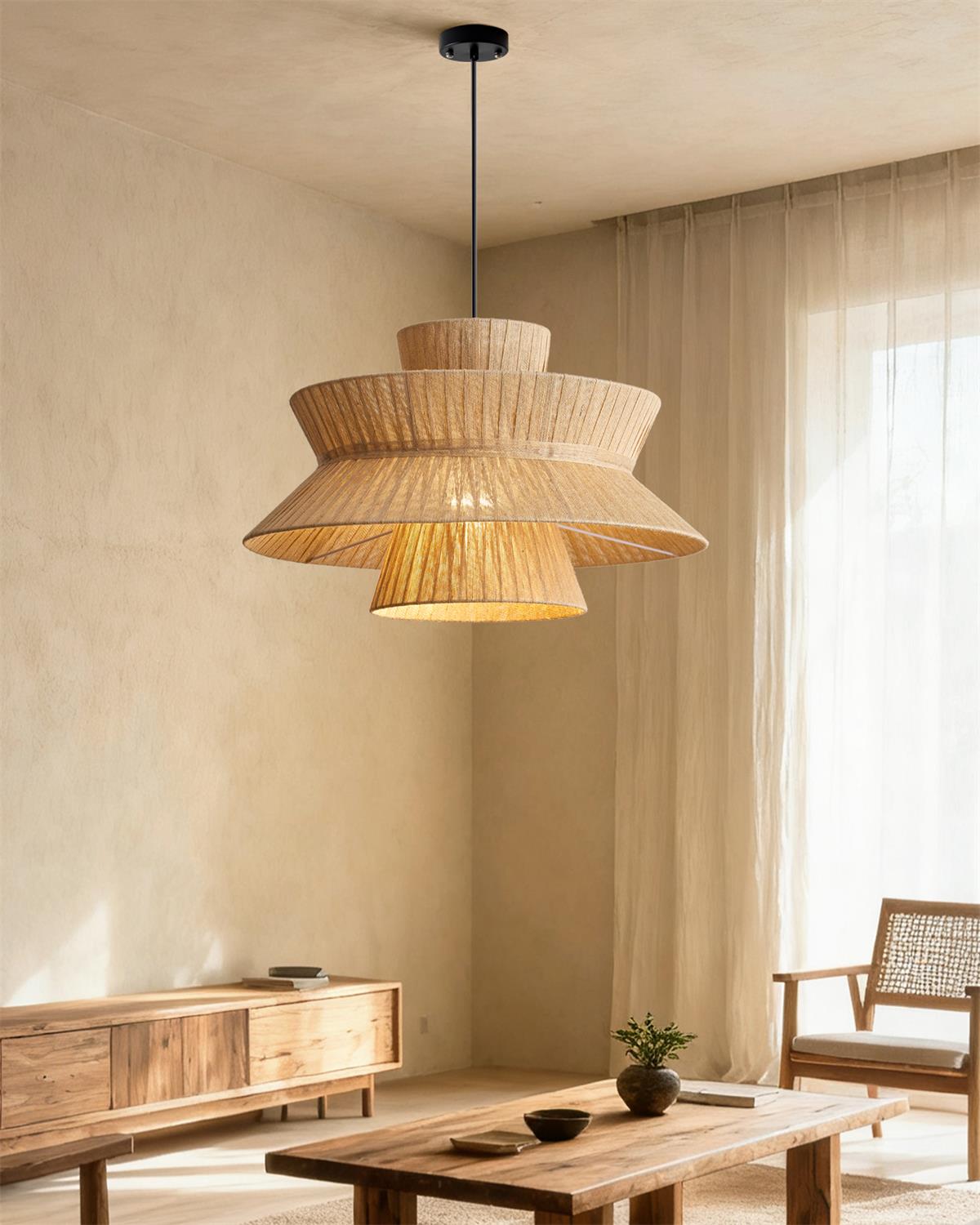 Satori Tiered Jute Cloth Pendant Lamp