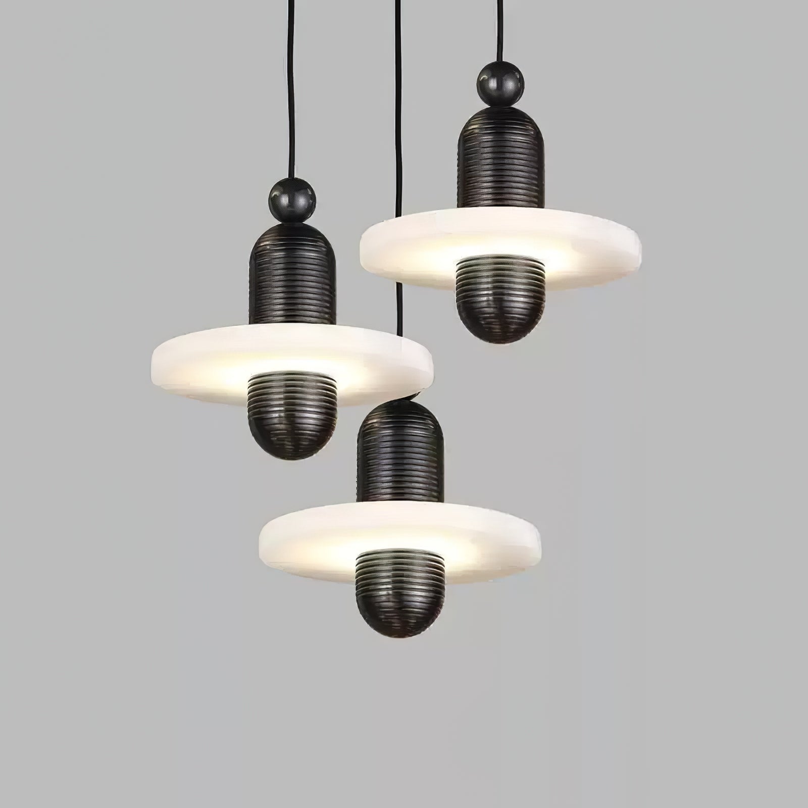 Orion Brushed Brass Alabaster Pendant Light - Blowlighting
