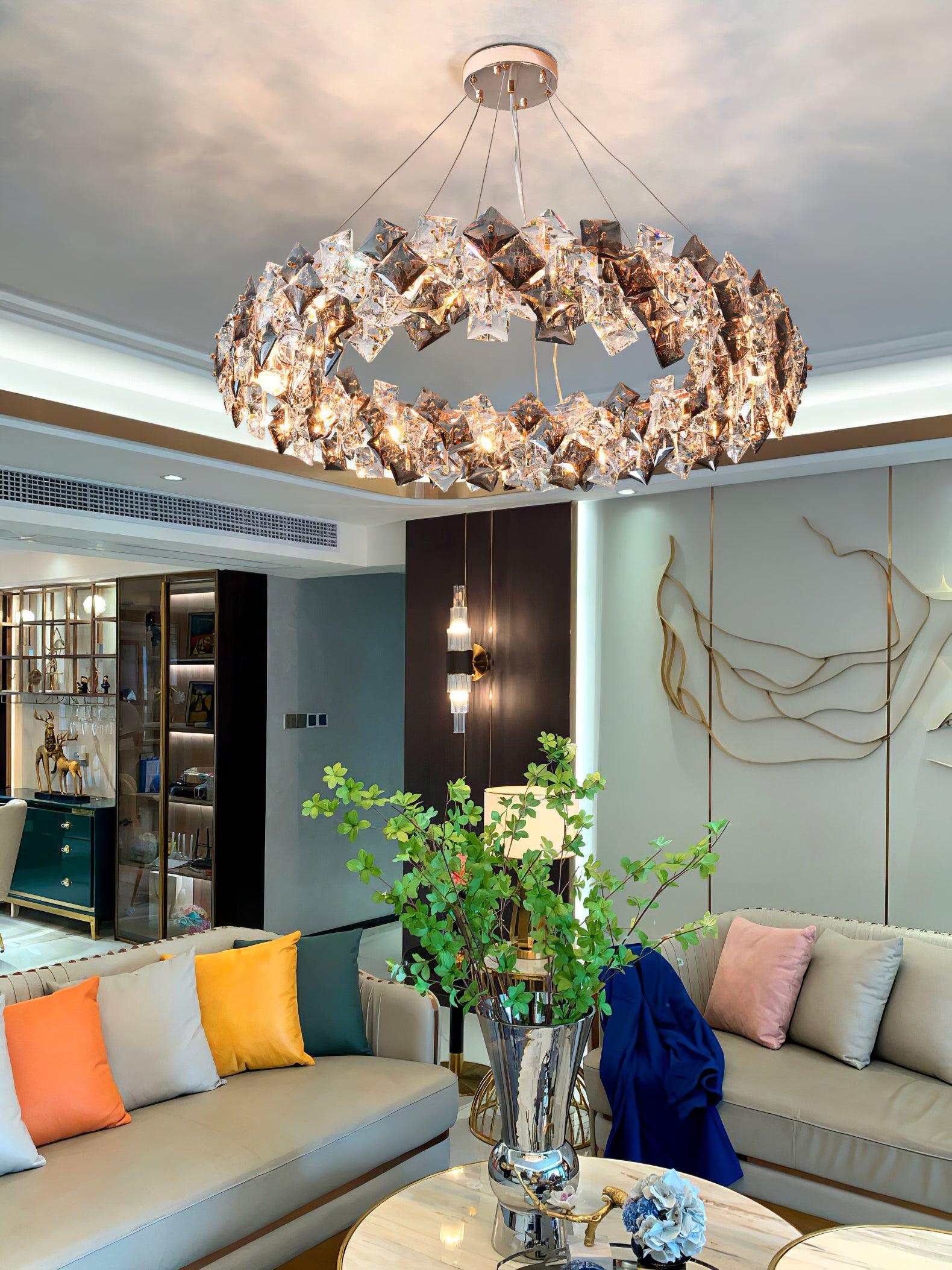 Scale Crystal Round Chandelier - Blowlighting