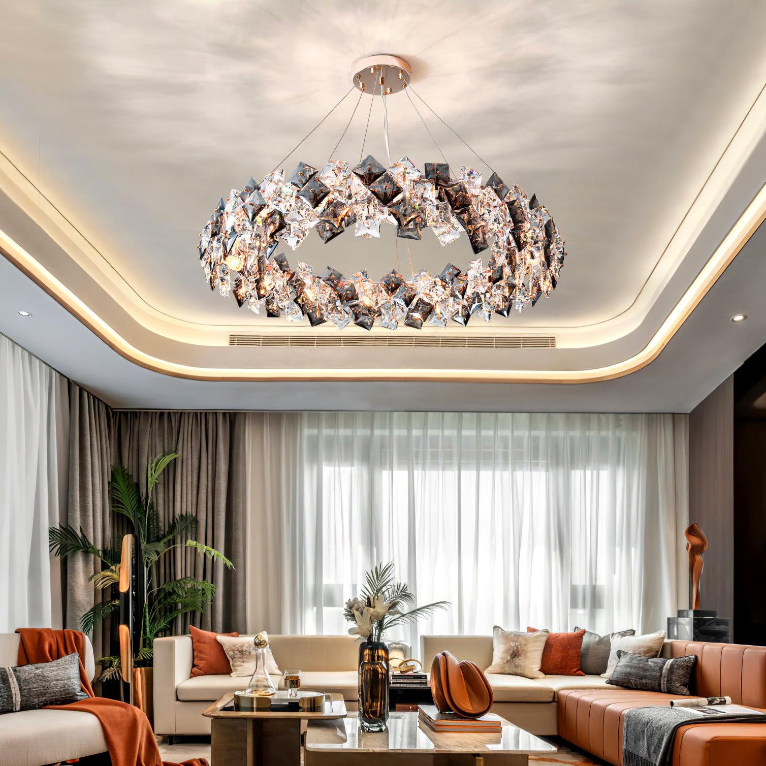 Scale Crystal Round Chandelier - Blowlighting