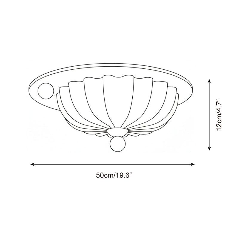 Scallop Modern Glass Crest Ceiling Light