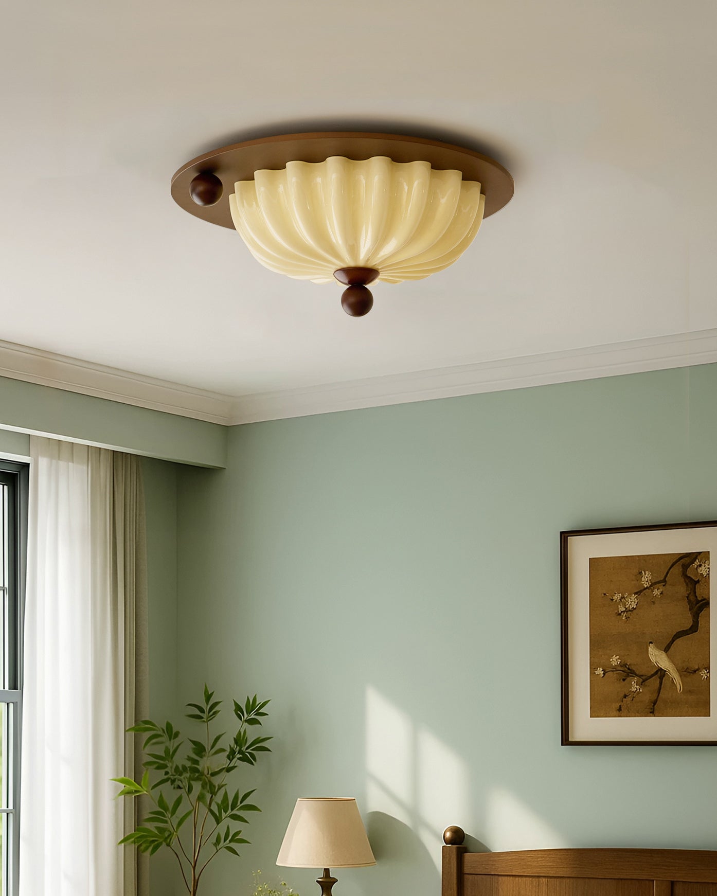 Scallop Modern Glass Crest Ceiling Light