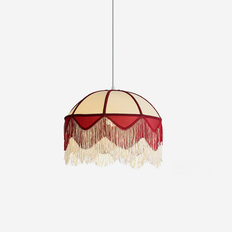 Egni Scarlet Fringe Fabric Pendant Lamp