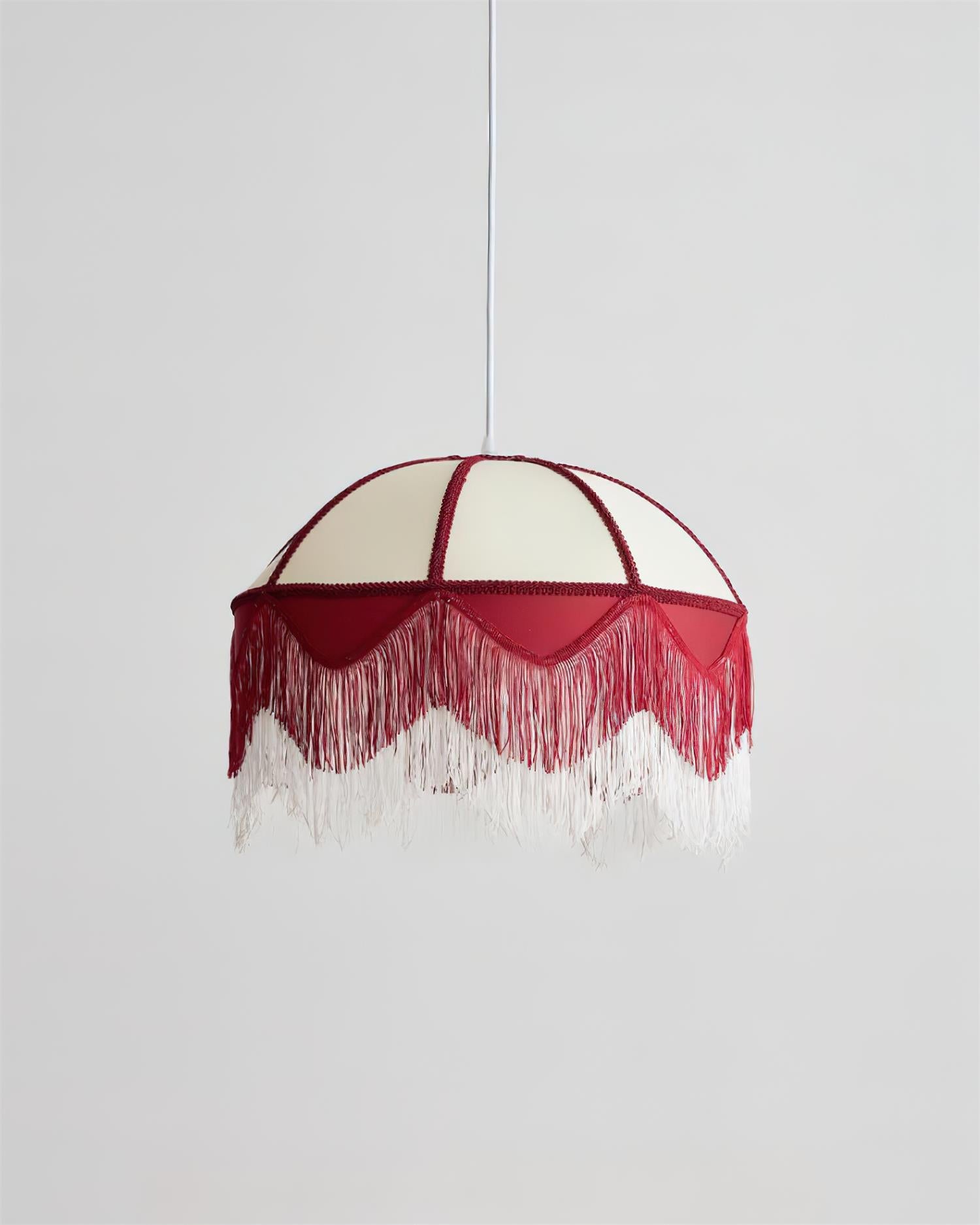 Egni Scarlet Fringe Fabric Pendant Lamp