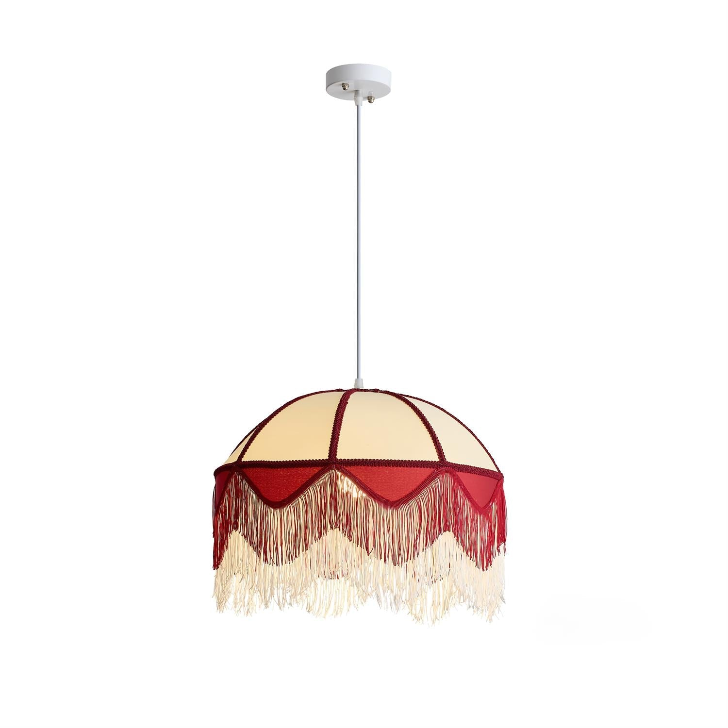Egni Scarlet Fringe Fabric Pendant Lamp