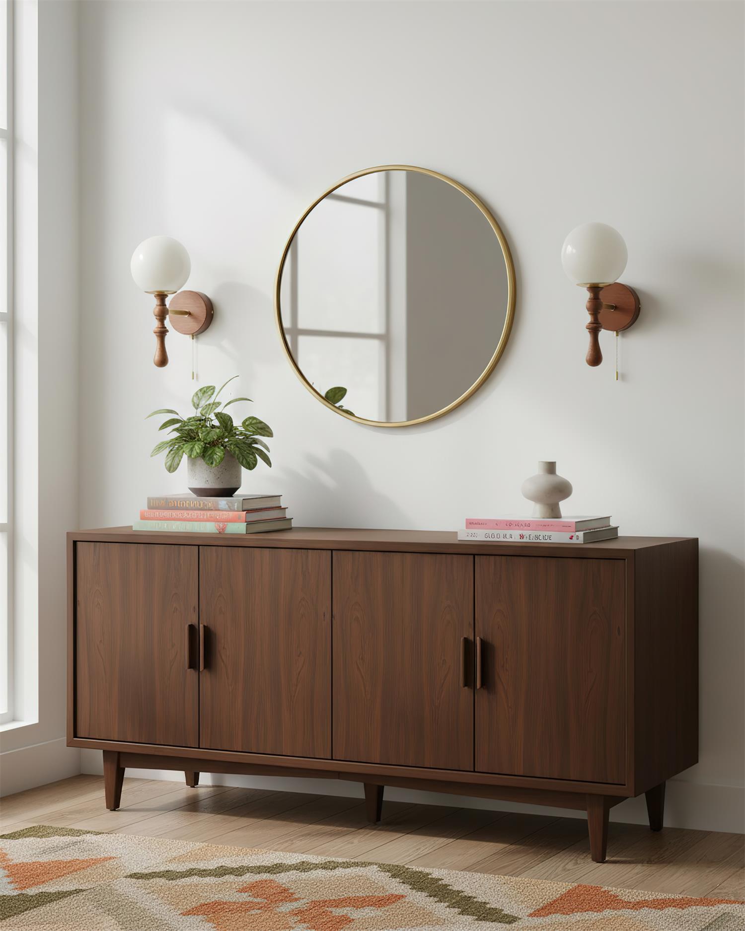 Scepter Minimalist Wood Glow Wall Light