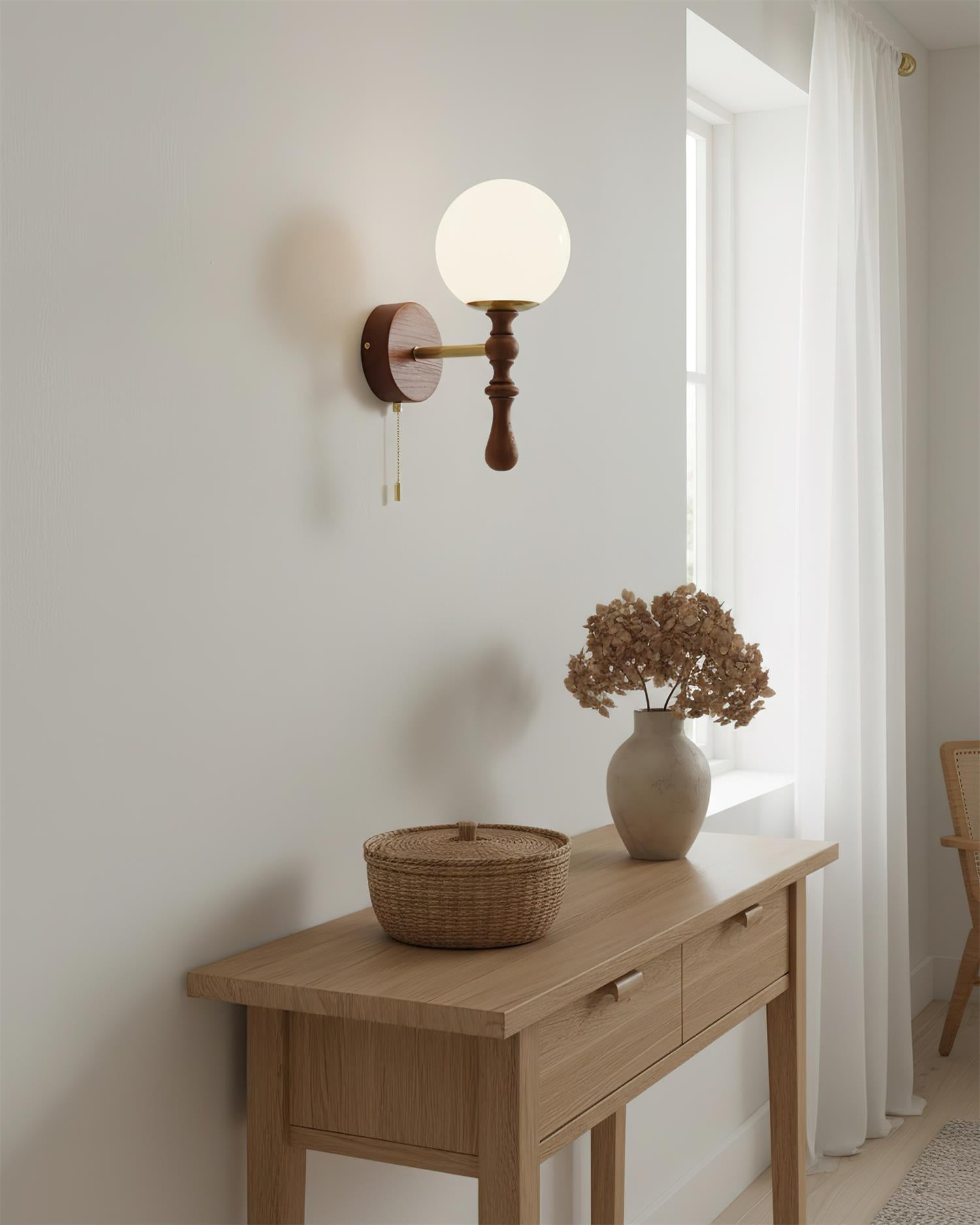 Scepter Minimalist Wood Glow Wall Light