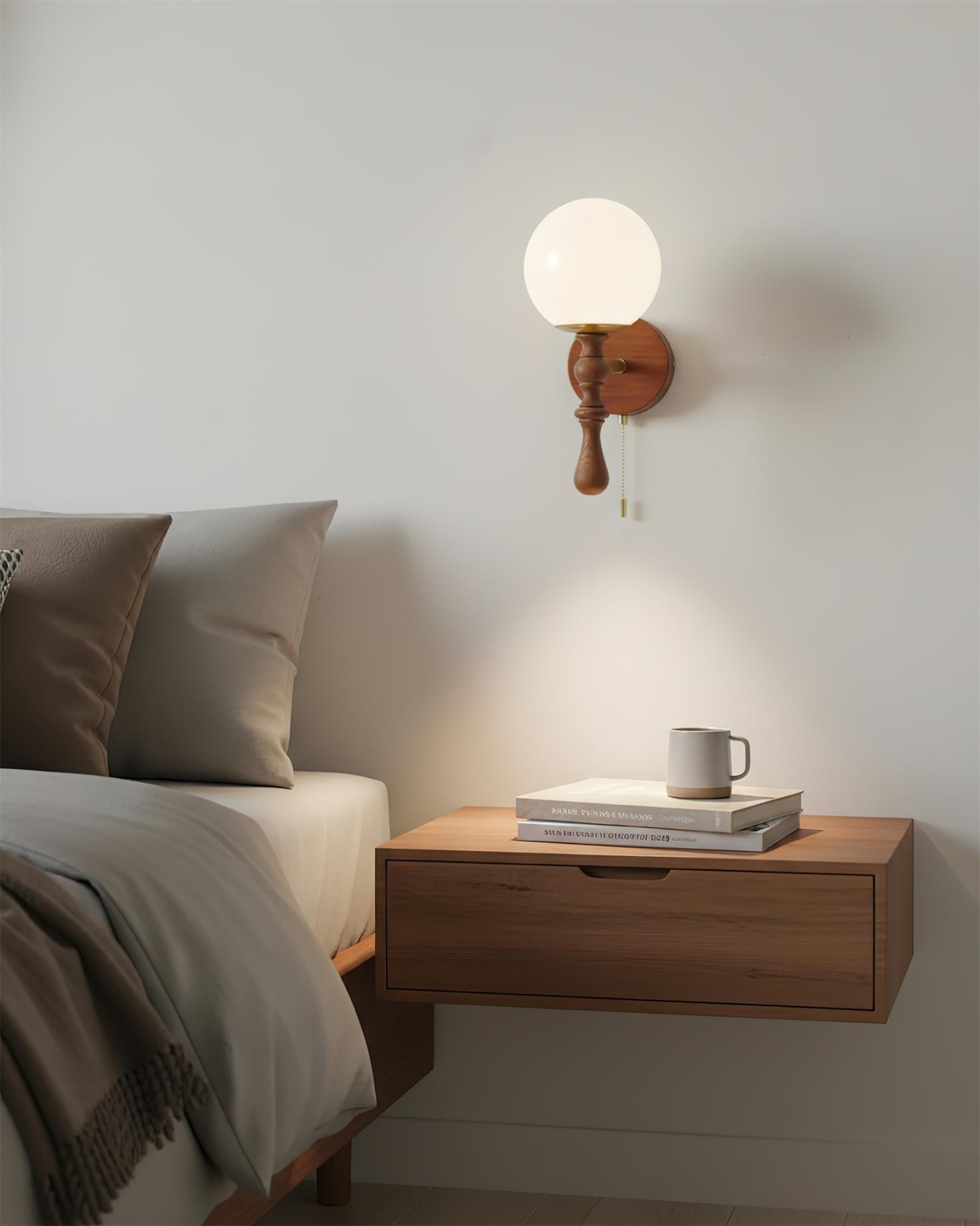 Scepter Minimalist Wood Glow Wall Light