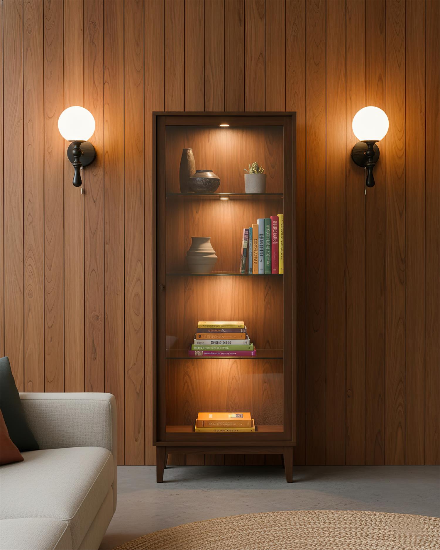 Scepter Minimalist Wood Glow Wall Light