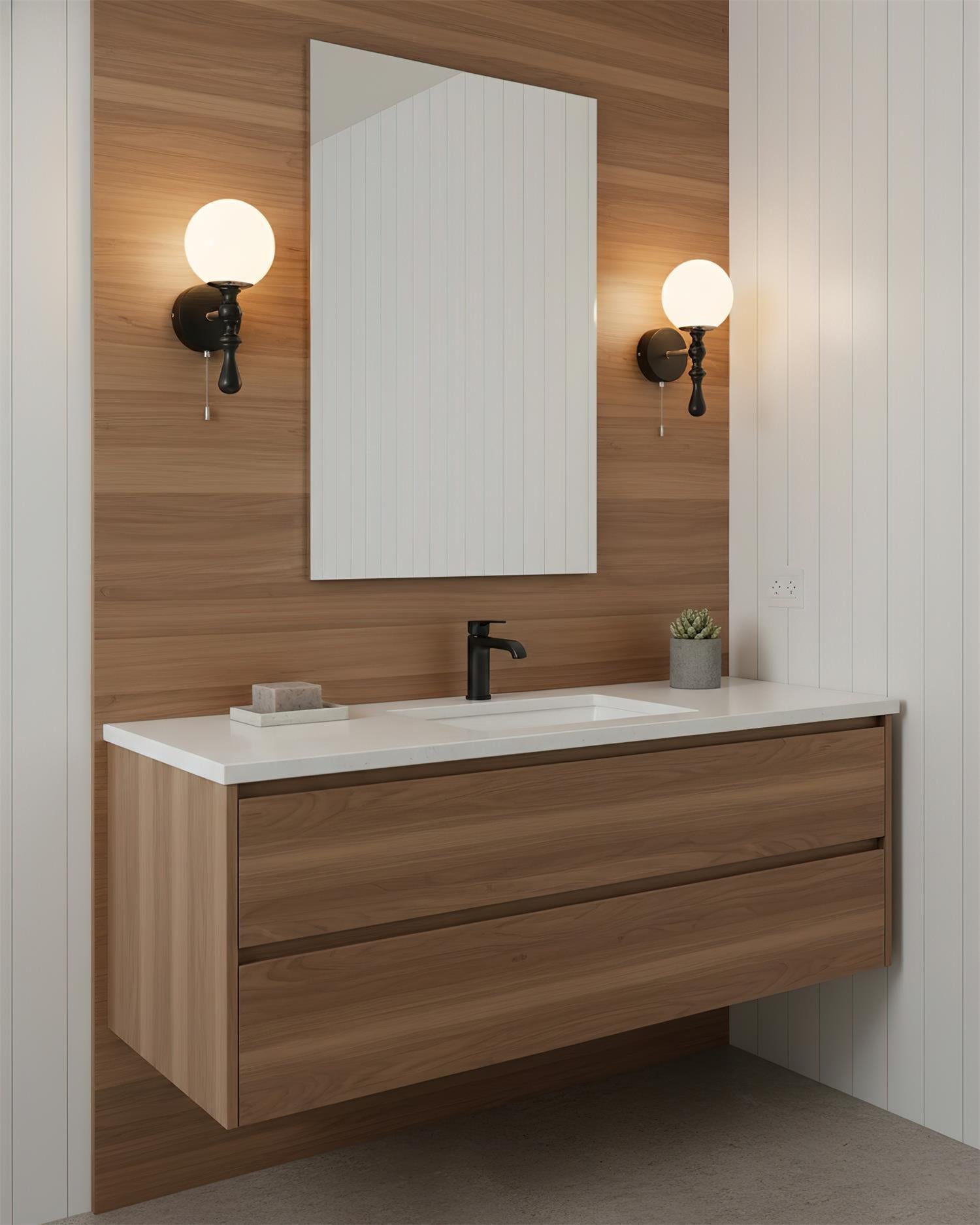 Scepter Minimalist Wood Glow Wall Light