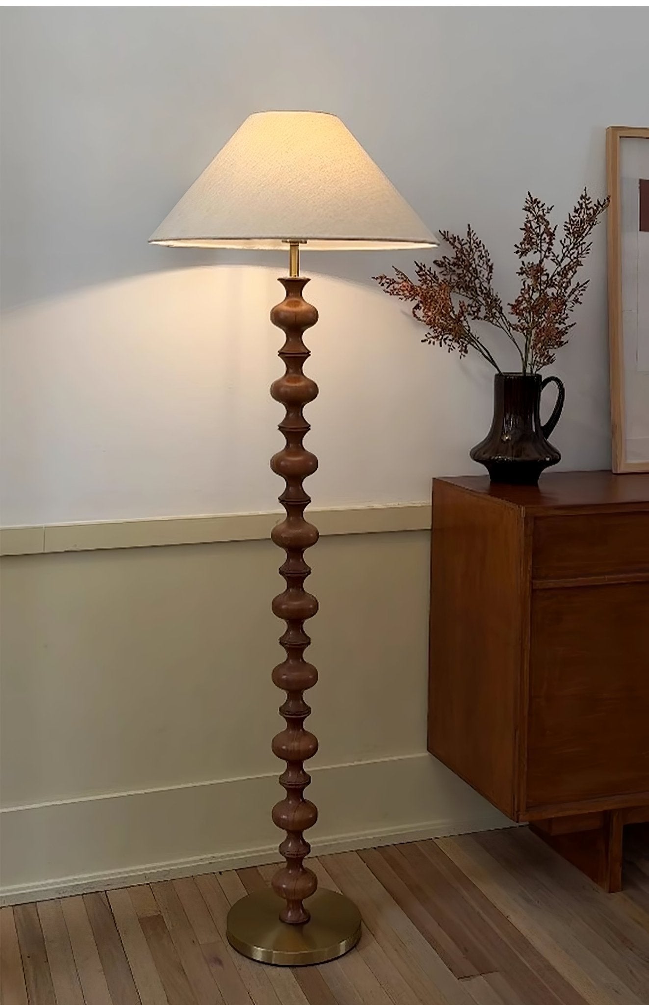 Sculpted Rhythm Wood Floor Lamp - Blowlighting