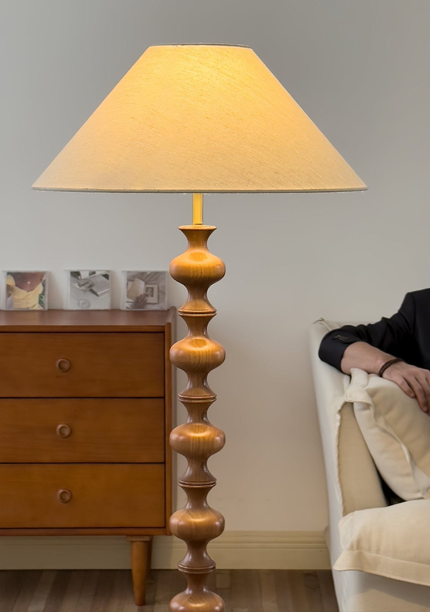 Sculpted Rhythm Wood Floor Lamp - Blowlighting
