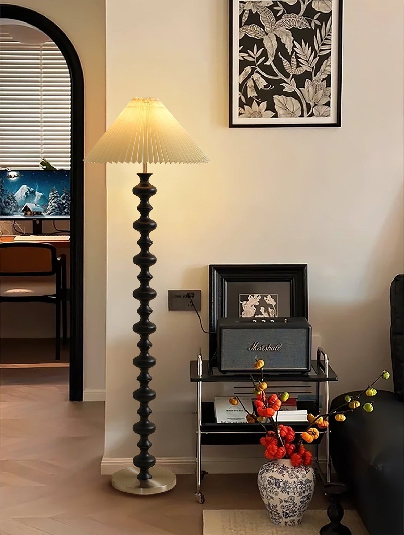 Sculpted Rhythm Wood Floor Lamp - Blowlighting