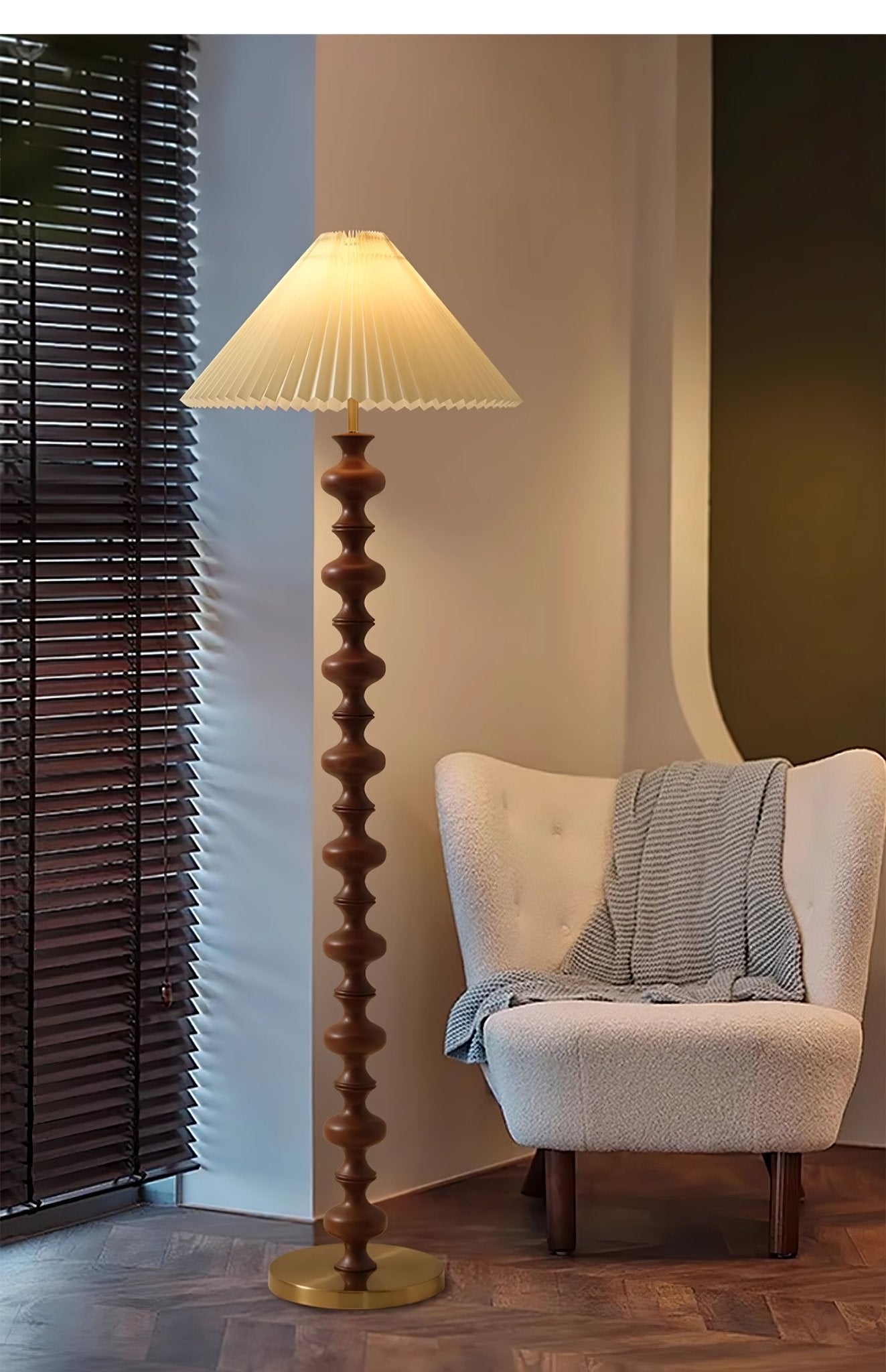 Sculpted Rhythm Wood Floor Lamp - Blowlighting