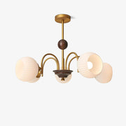 Sculptural Glass Ribbed Chandelier - Blowlighting
